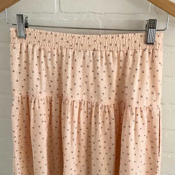 Vintage 80s Skirt Button down Pastel Peach Pockets Drop Waist Sz 4 Petites - Picture 11 of 13